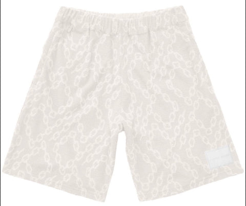 Purple Brand P419 Chain Print Cotton White Shorts