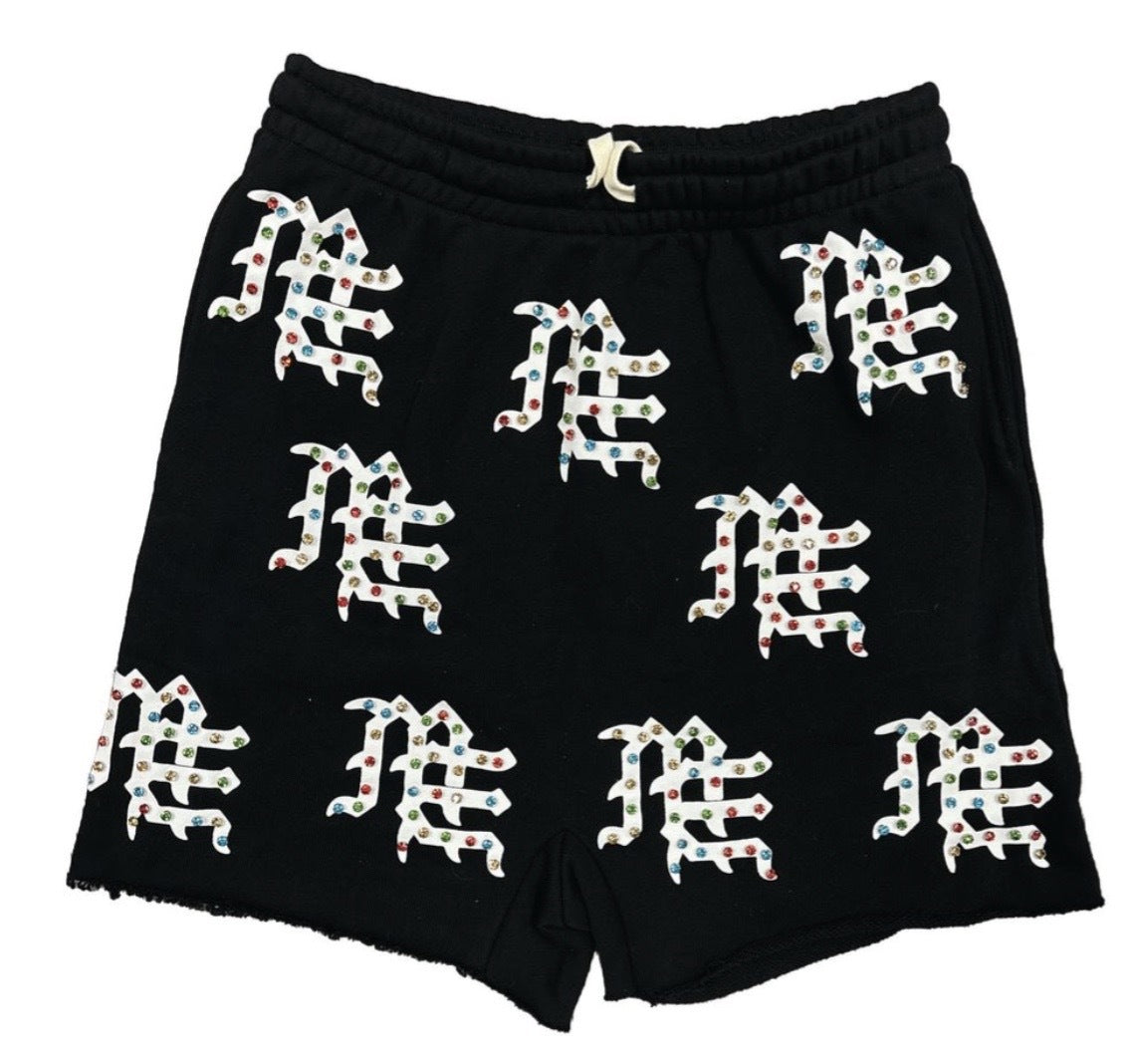 Mixed Emotion Black 'ME' Logo Shorts