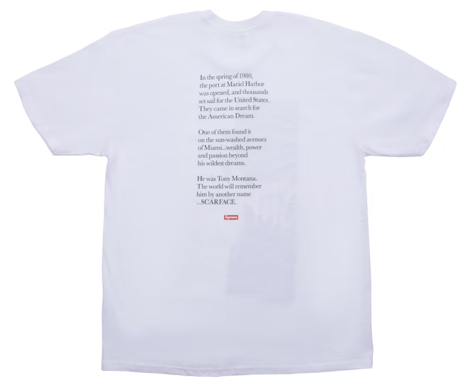 Supreme Scarface Split Tee White Pre-Owned