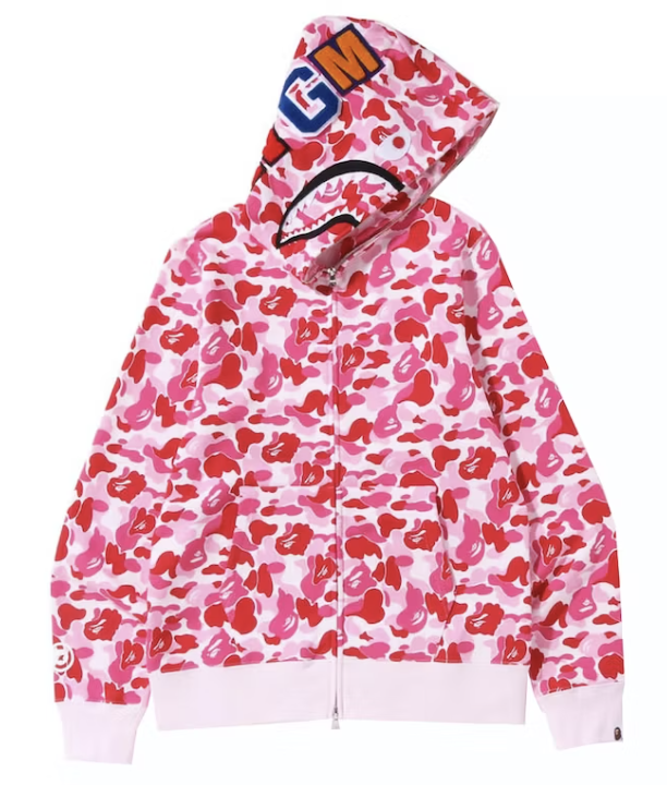 BAPE ABC Camo Shark Full Zip Hoodie Pink