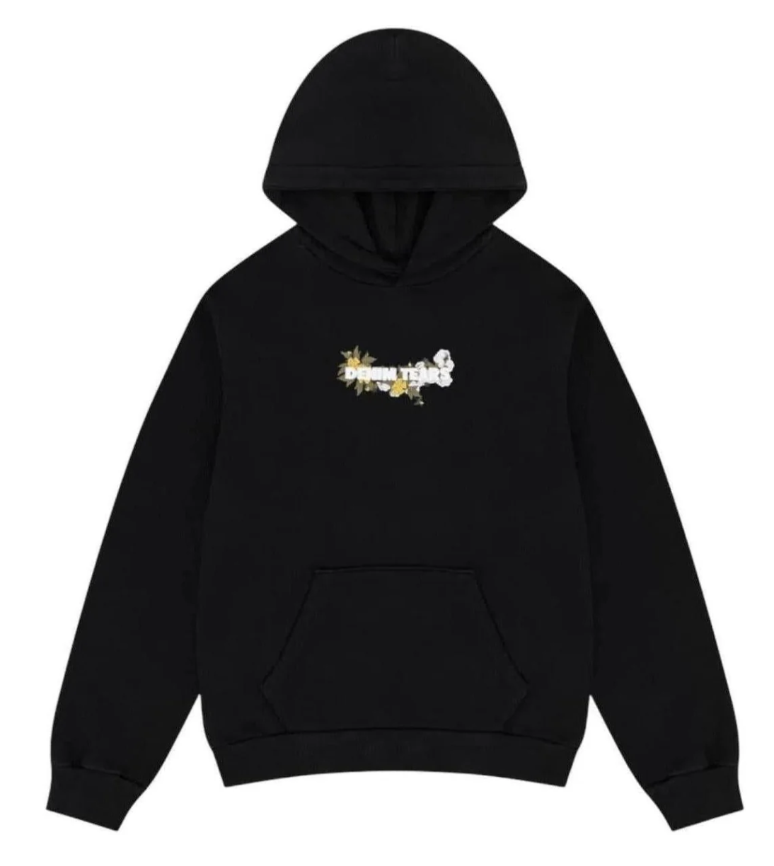 Denim Tears Embroidered Logo Black Hoodie