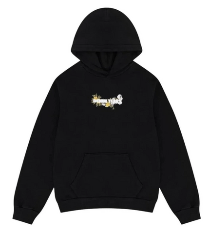 Denim Tears Embroidered Logo Black Hoodie