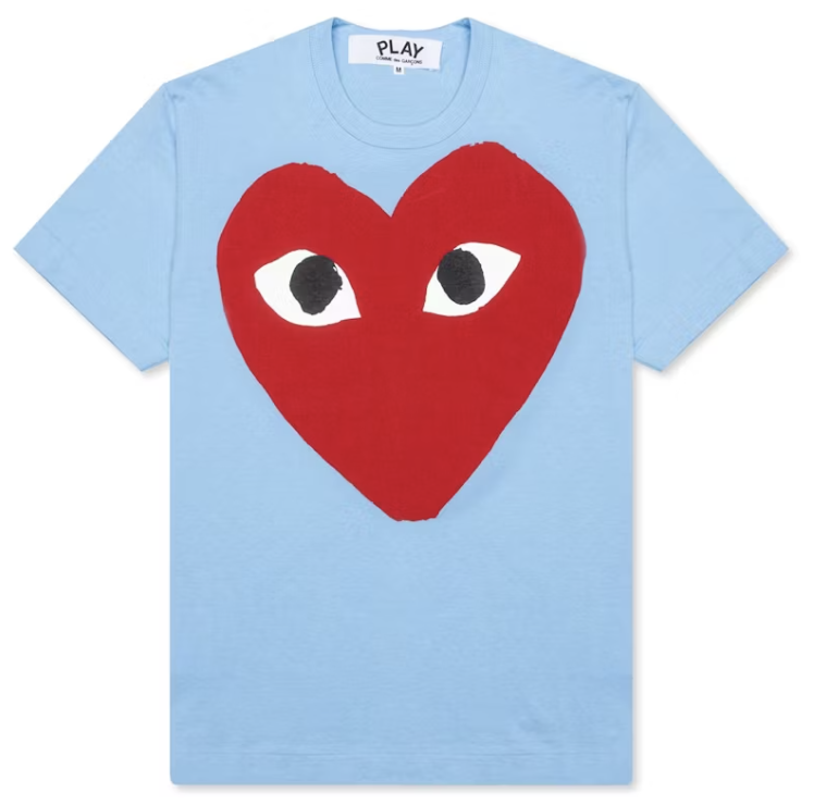 CDG Tee Bright Heart Logo Blue Tee