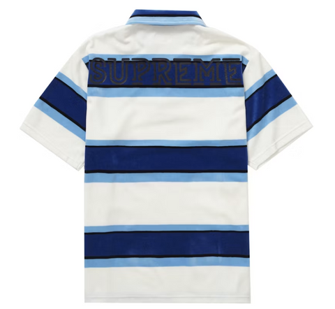 Supreme Stripe Velour Polo White Pre-Owned