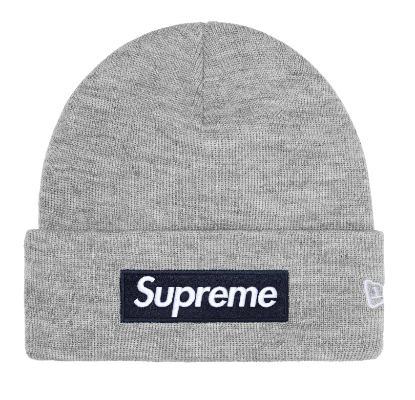 Supreme New Era® Box Logo Beanie Grey/Navy