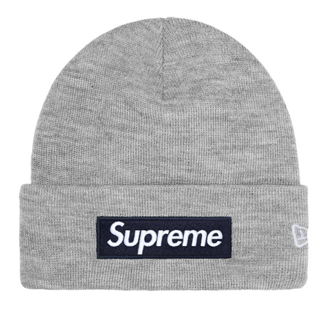 Supreme New Era® Box Logo Beanie Grey/Navy