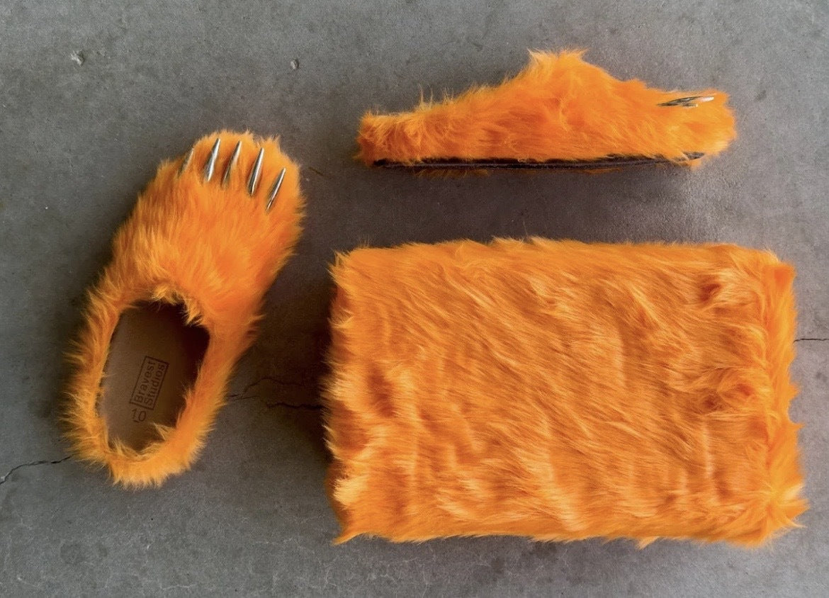 Bravest x GLO GANG GLOrange Bear Claw Mules