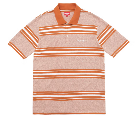 Supreme Heather Stripe Polo Burnt Orange