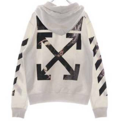Off-White Caravaggio Arrows Hoodie White/Multicolor Pre-Owned