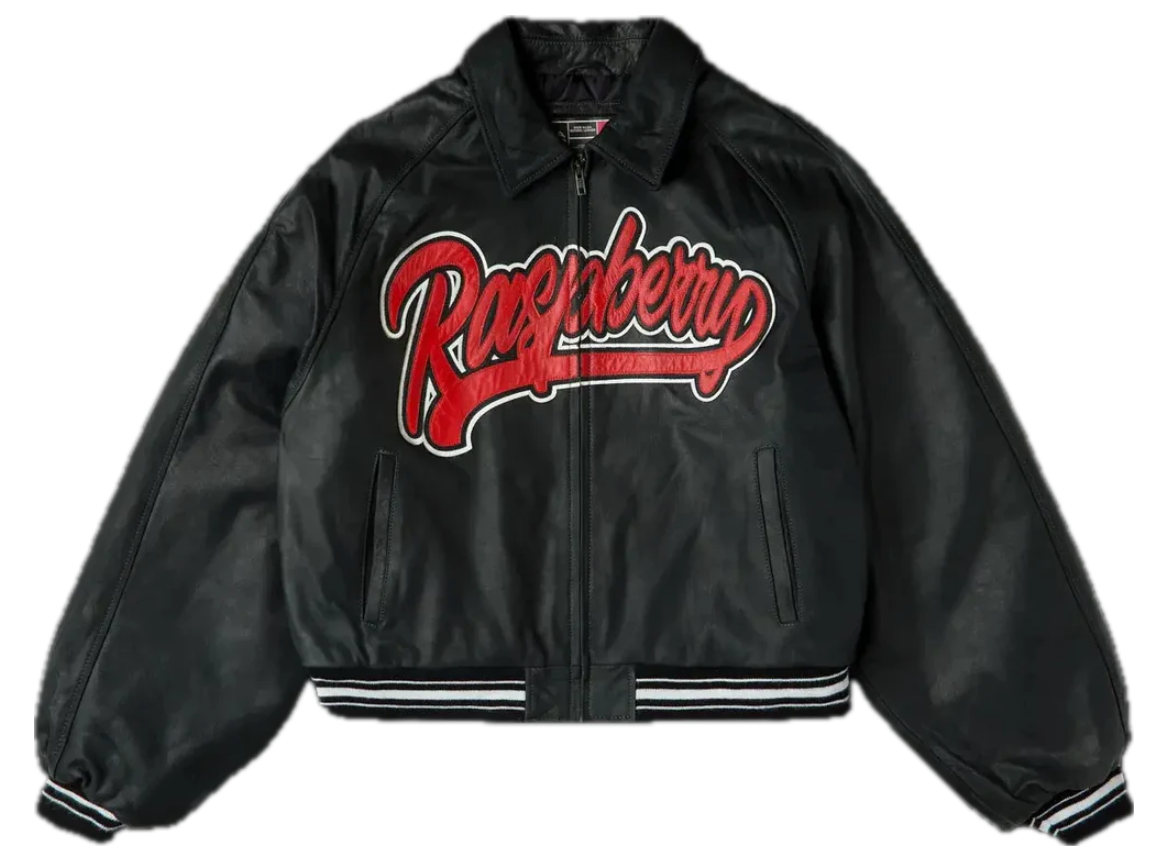 GV Gallery Raspberry Varsity Leather Jacket