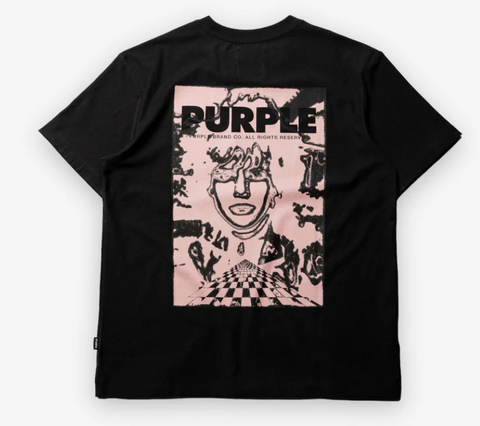 Purple Brand Textured Jersey SS Tee Deliquency Black Tee