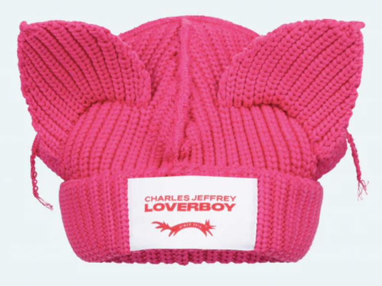 CHARLES JEFFREY LOVERBOY Pink Chunky Ears Beanie