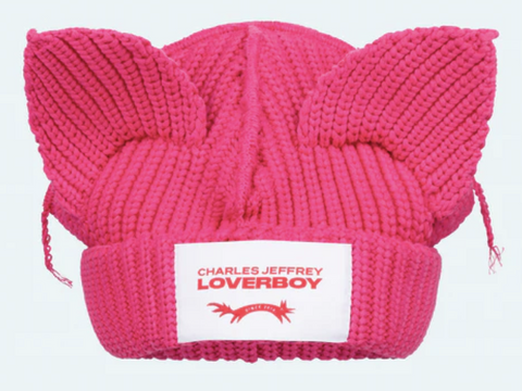 CHARLES JEFFREY LOVERBOY Pink Chunky Ears Beanie