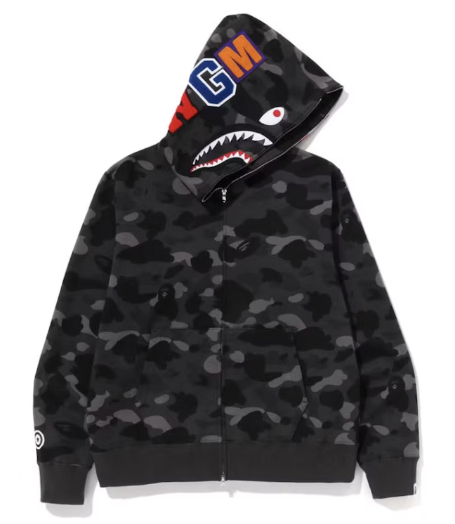 BAPE Color Camo Shark Full Zip Hoodie Black