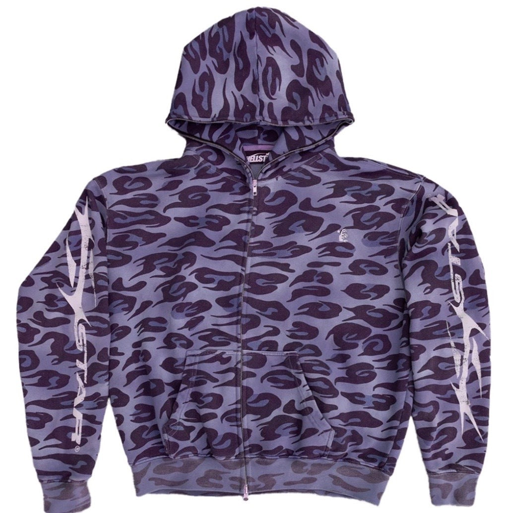 Hellstar Cheetah Zip Up Purple
