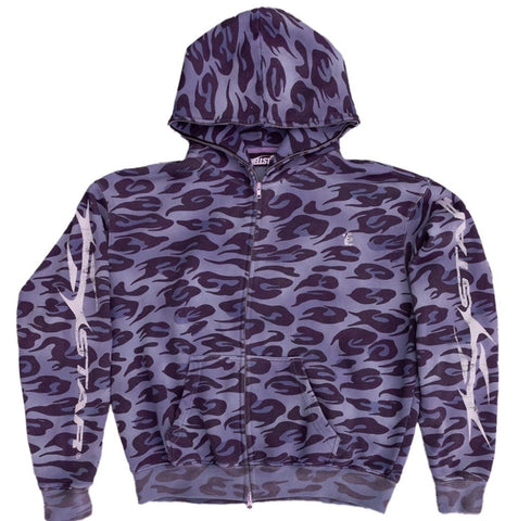 Hellstar Cheetah Zip Up Purple