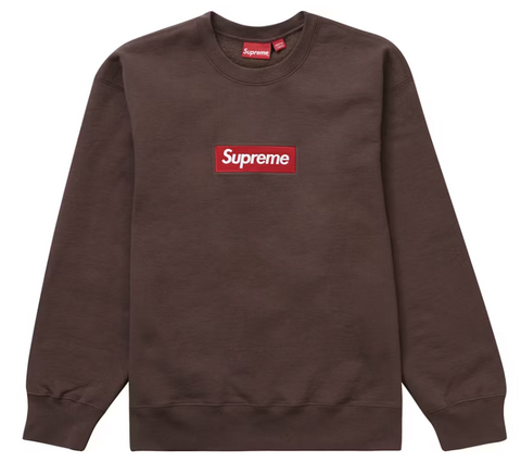 Supreme Box Logo Crewneck Brown Lightly Worn