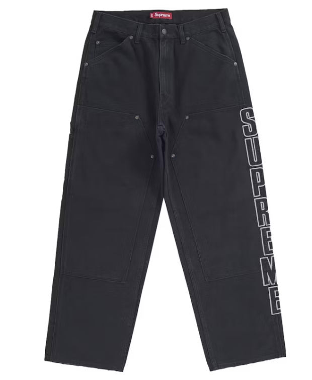 Supreme Reflective Double Knee Pants Black