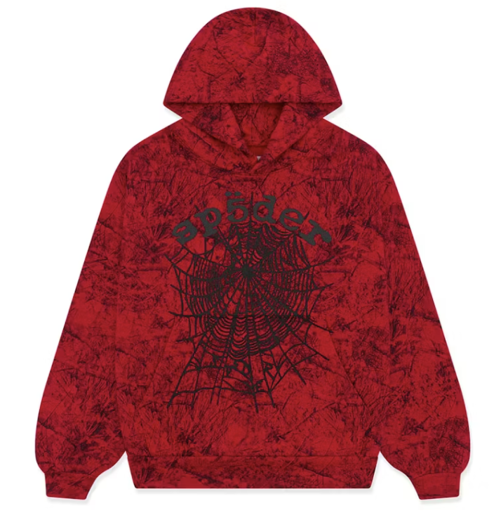 Sp5der Tree Camo Red Hoodie