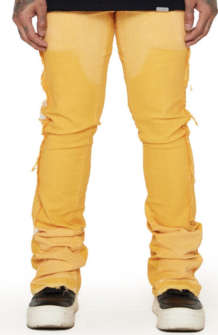 Valabasas “Alpha" Lt. ORANGE STACKED FLARE JEAN