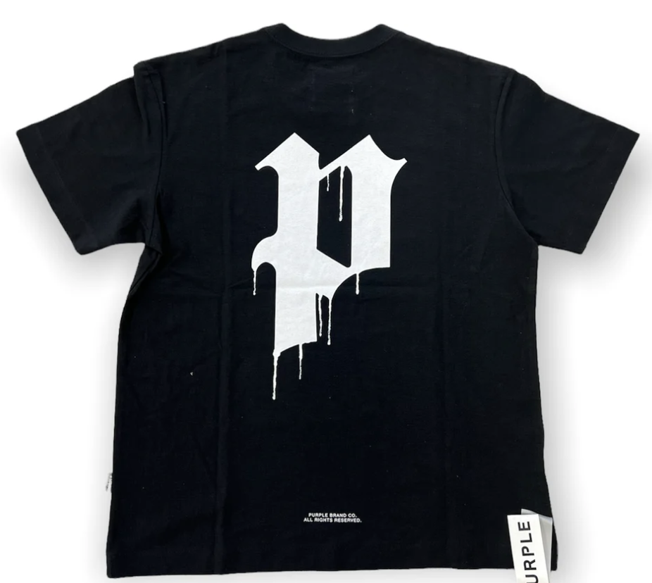 Purple Brand Gothic Jumbo Black Tee