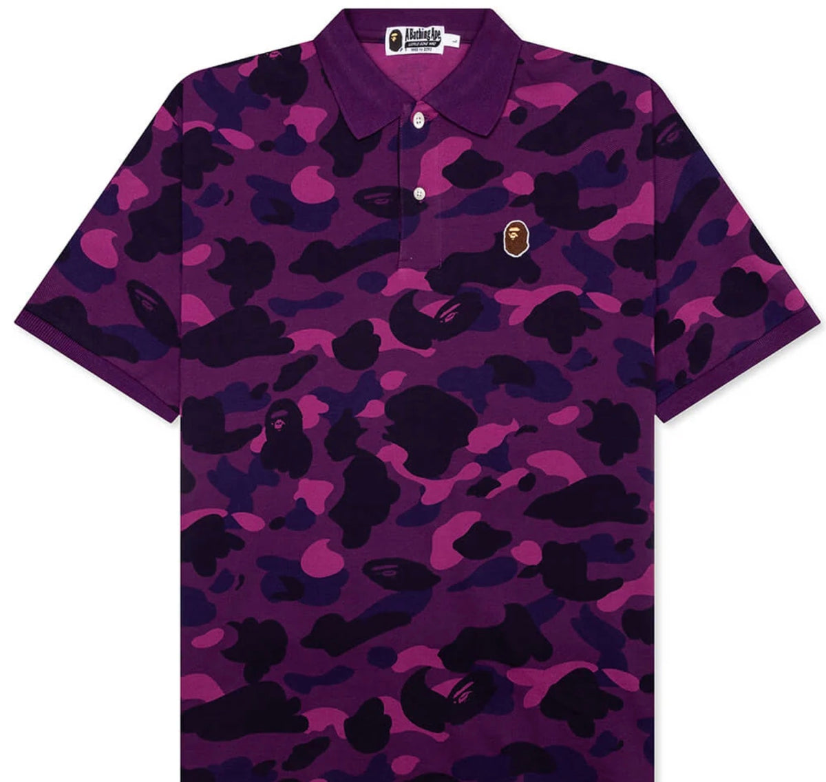 BAPE Purple ABC Camo Ape Head Polo