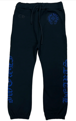 Chrome Hearts Horseshoe Logo Sweatpants Black/Blue