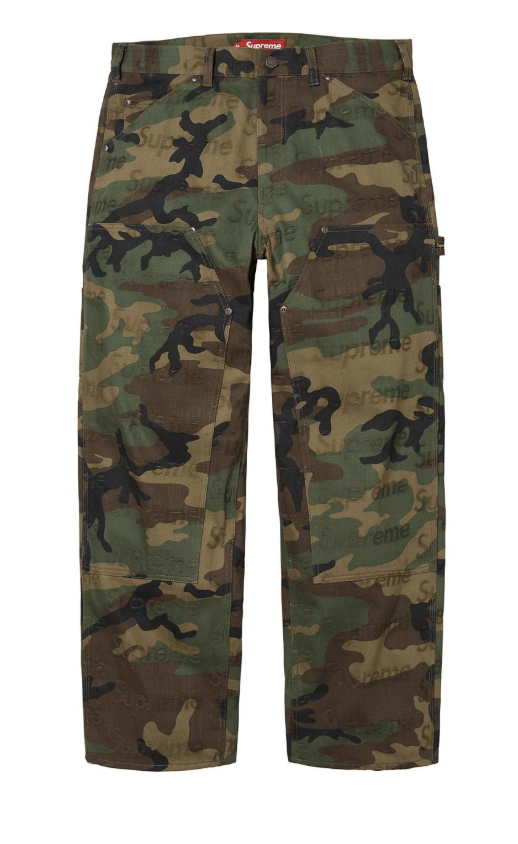Jacquard Logos Double Knee Denim Painter Jean Camo