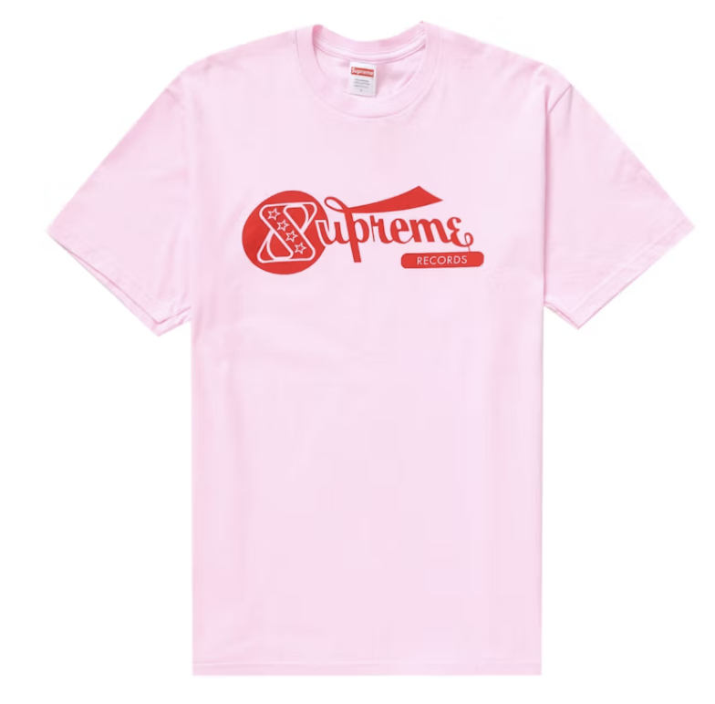 Supreme Records Tee Light Pink