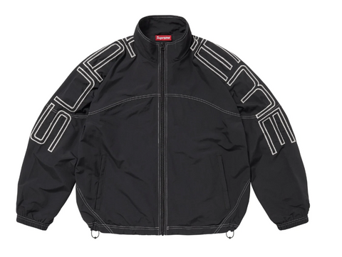 Supreme Spellout Embroidered Track Jacket Black