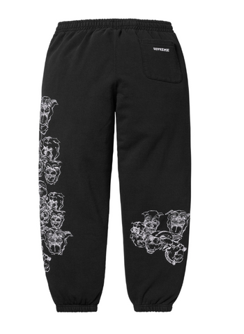 Supreme Pitbulls Embroidered Sweatpants Black