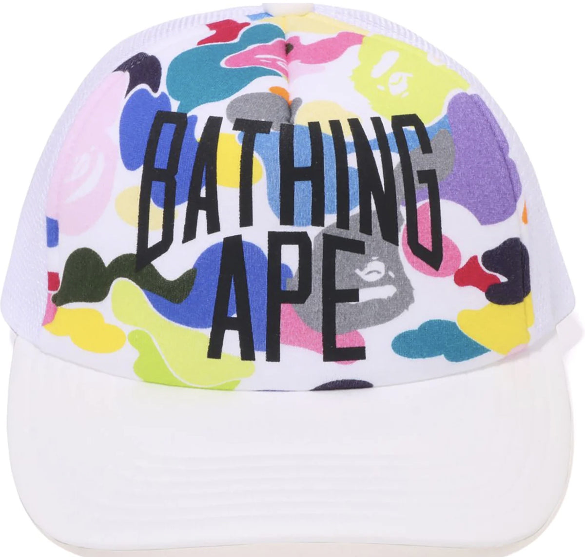 BAPE MULTI CAMO NYC LOGO WHITE MESH CAP