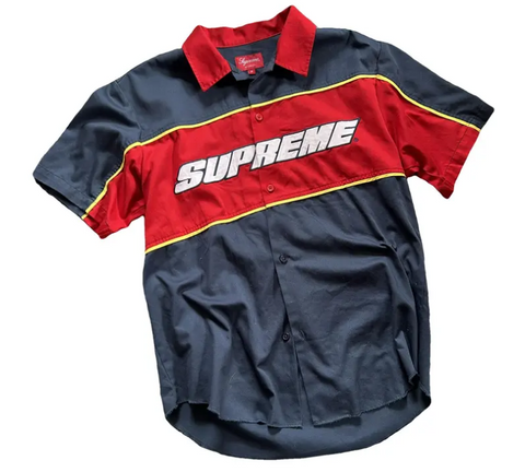 Supreme Red Racing Button Down Shirt Pre-Owned