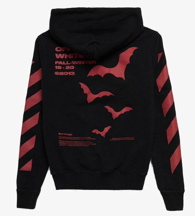 Off-White Diagonal Bats Black Hoodie Pre-Owned