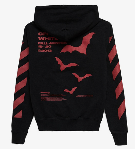 Off-White Diagonal Bats Black Hoodie Pre-Owned