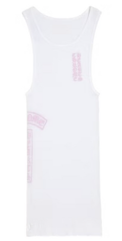 Chrome Hearts T Bar Rib Tank White/Pink