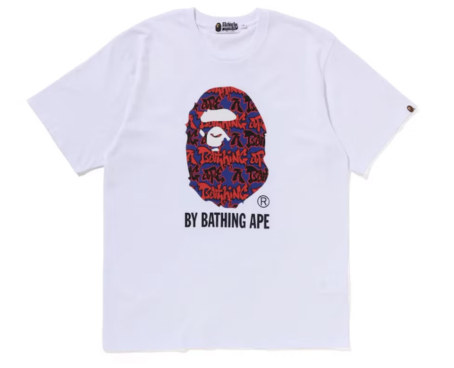 BAPE Graffiti Pattern By Bathing Ape White Tee