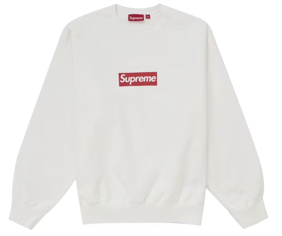 Supreme Washed Box Logo Crewneck White Pre-Owned
