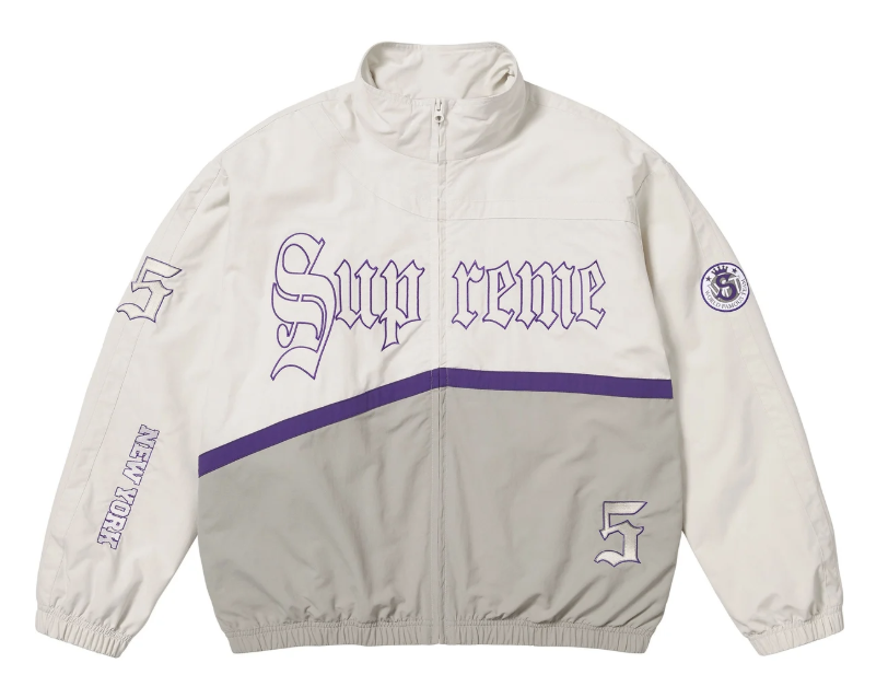 Supreme Old English Track Jacket White/Purple