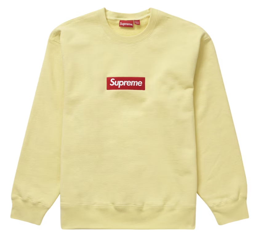 Supreme Box Logo Crewneck (FW22) Pale Yellow Pre-Owned