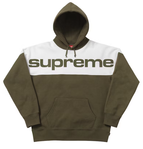 Supreme Blocked Hoodie Dark Olive Pre-Owned