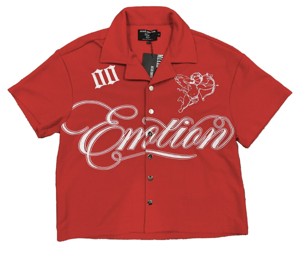 Mixed Emotions Red Signature Button Up