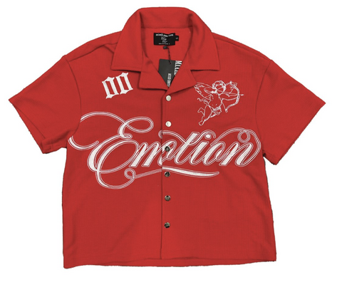 Mixed Emotions Red Signature Button Up