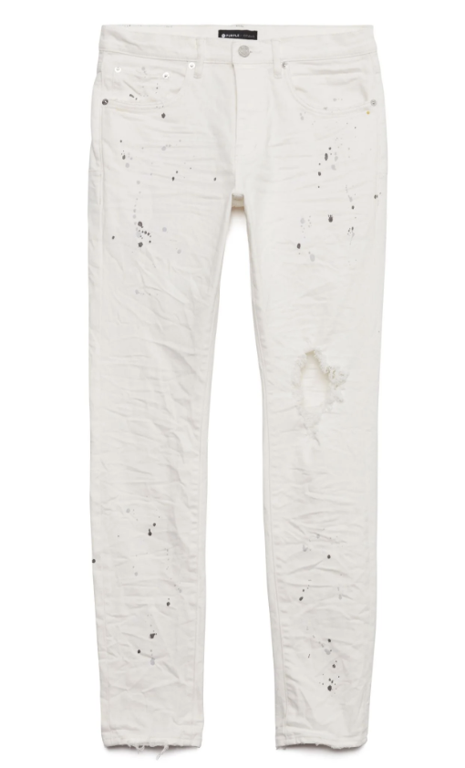 Purple Brand Optic White Blowout Jeans