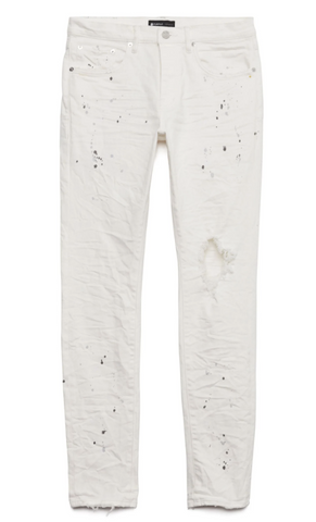 Purple Brand Optic White Blowout Jeans