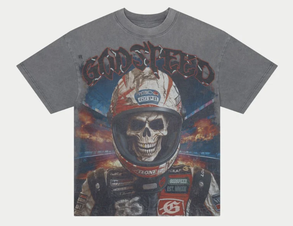 Godspeed Racer Goldie Grey Wash Tee