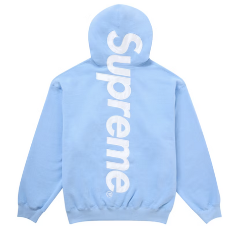 Supreme Satin Applique Hooded Sweatshirt Light Blue