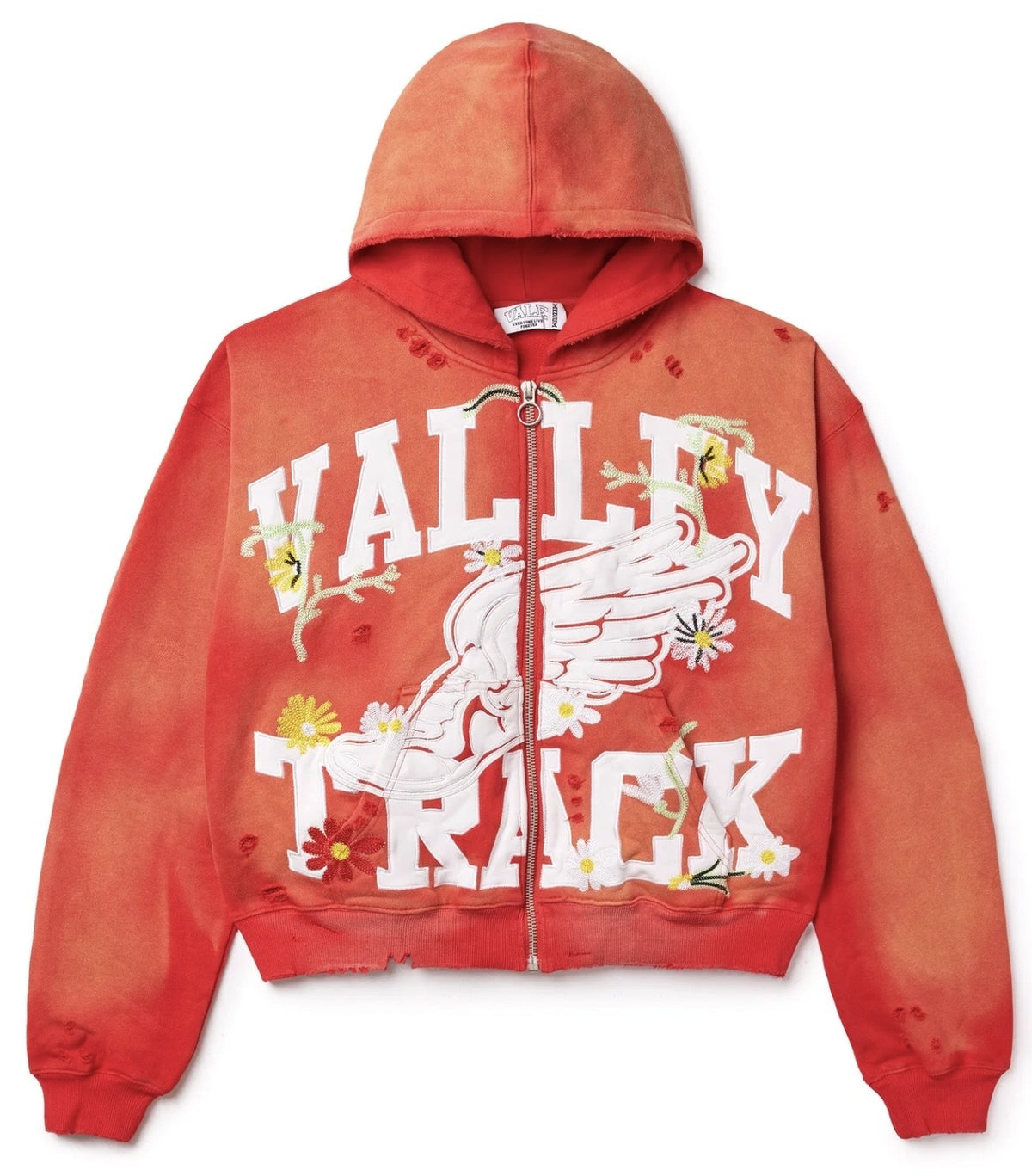 VALE FOREVER RED GARDEN ZIP UP HOODIE