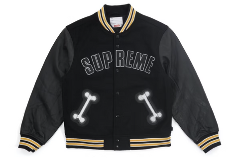 Supreme Bone Varsity Jacket Black (Pre-Owned)