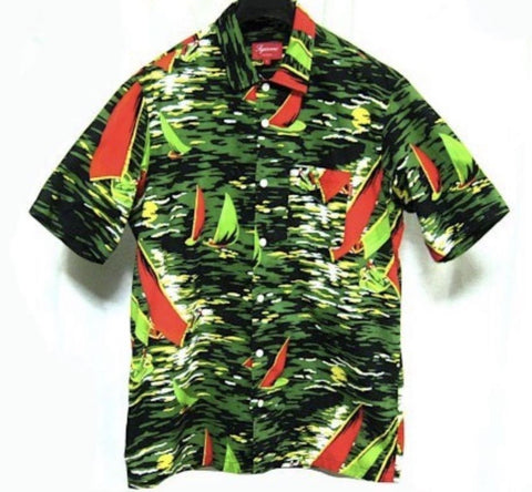 Supreme Sail Boat Green Button Down Pre-Owned